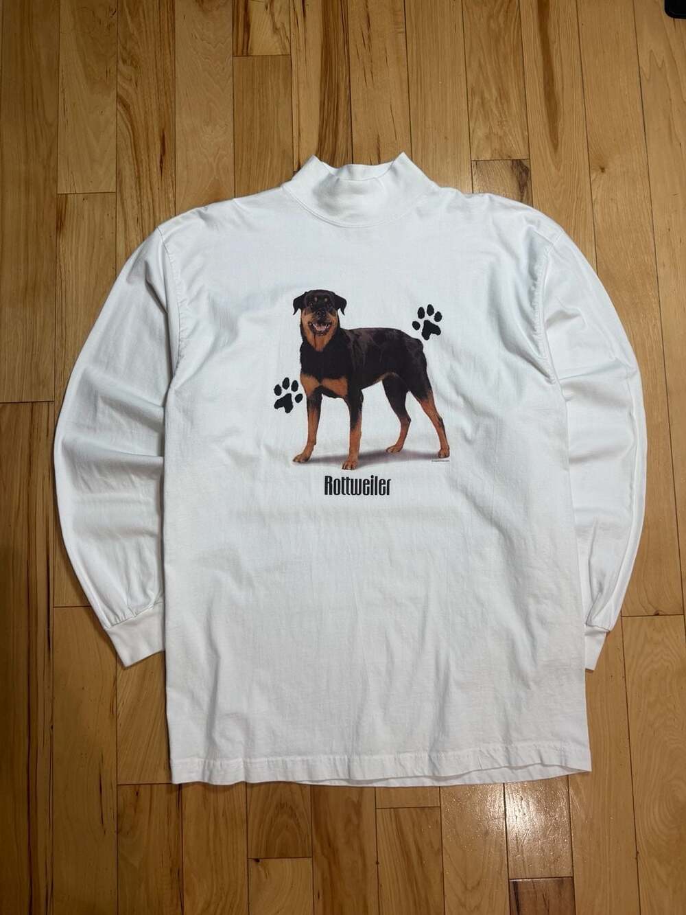 Vintage 00s Rottweiler Graphic Long Sleeve Mock Neck Shirt